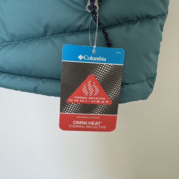 Columbia Mens Slope Edge Vest Omni-Heat Thermal Reflective Teal NWT Small - Picture 2 of 8